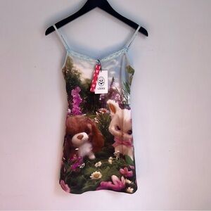 Cider Cute Cotton Blend Animals Kawai Slip Dress XS